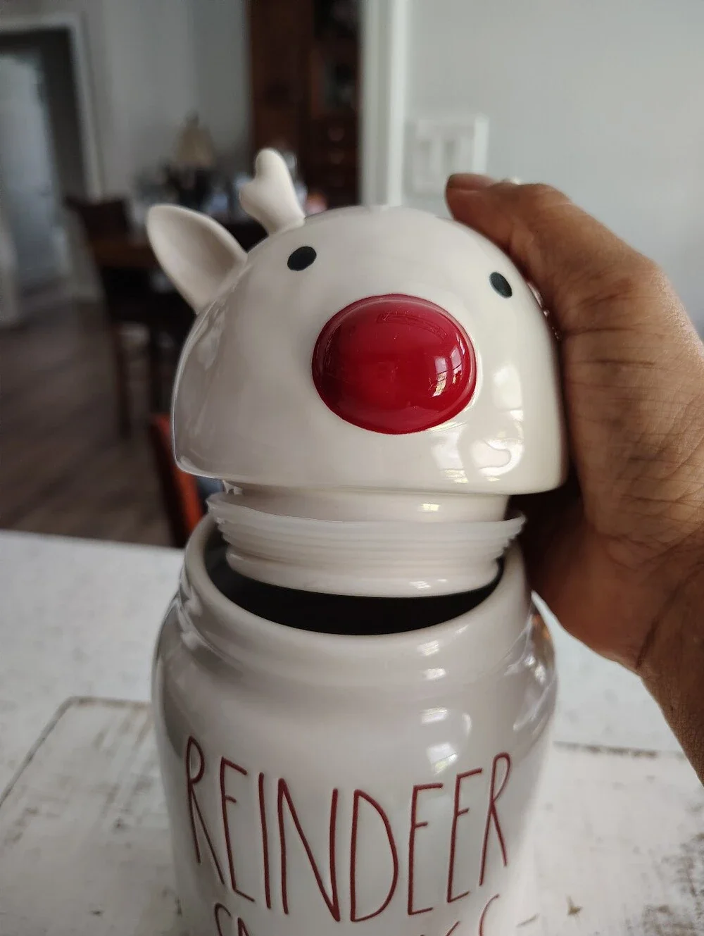 Reindeer Snacks Ceramic Jar